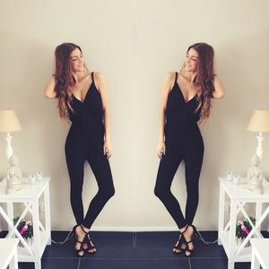 @celineschh (via selfshotmag): Classic black jumpsuit❤️...