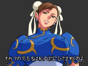 1girl artist_request breasts brown_eyes brown_hair bun_cover capcom china_dress chinadress chinese_clothes chun-li double_bun earrings erect_nipples jewelry large_breasts lips makya nipples smile solo source_request street_fighter translated