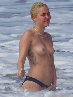 Miley Cyrus Topless at Beach in Hawaii