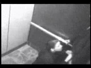 Security cam - blow job in an elevator
