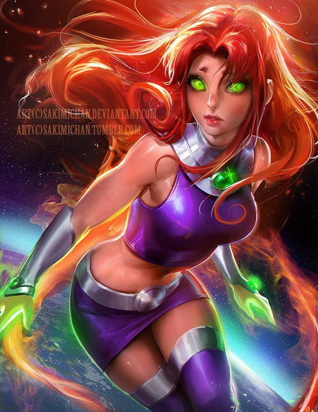 Starfire Teen titan by sakimichan