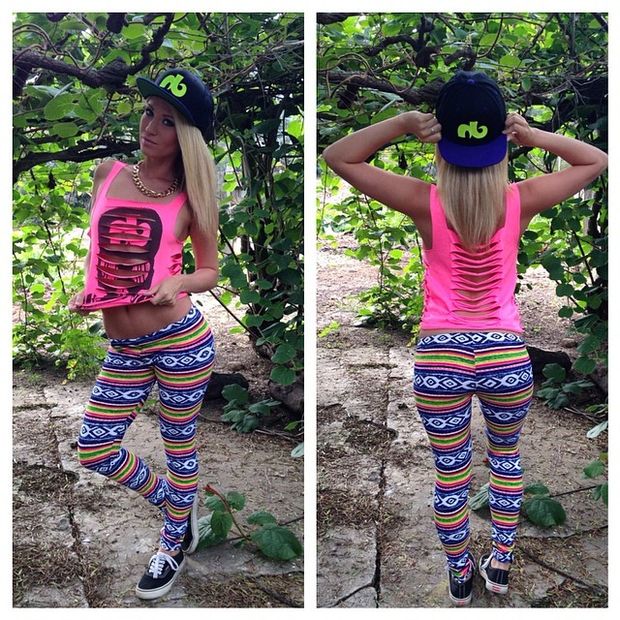 Shannyn XO in crazy yoga pants