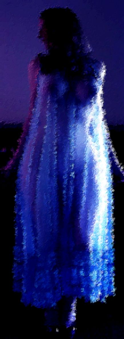 Painting - Slim woman in white sheer