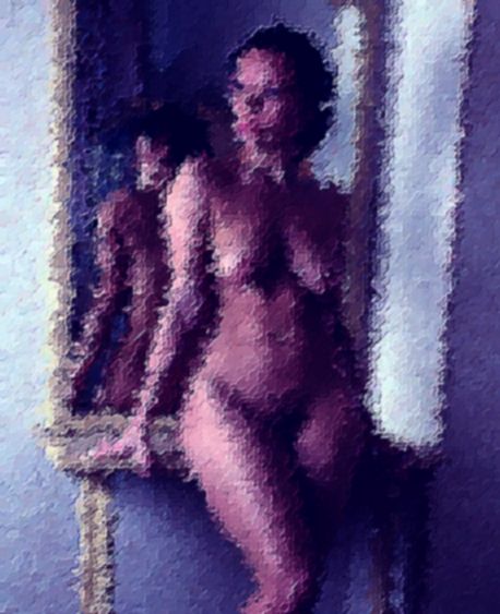 Painting- Letting the light show her curves...