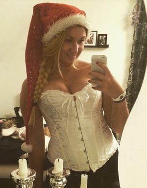 White corset on blonde Swedish girl