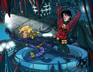 Batgirl and Red Robin Unusual Training by Ganassa