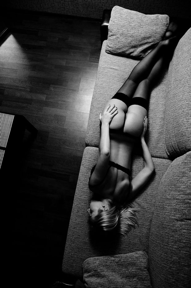 Hot Naked Centerfold Wearing Suspenders Only 6784