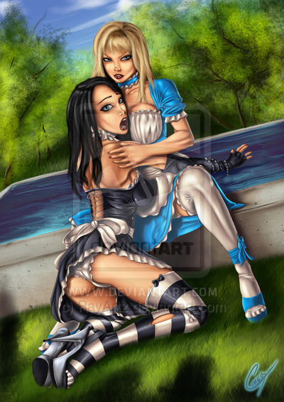 Calie and Alice in Wonderland by RayArtz