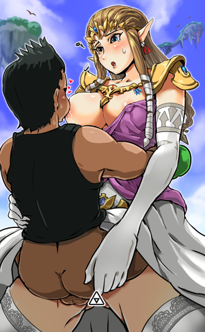 1boy 1girl ass blush boris_(noborhys) breasts censored elbow_gloves gloves hetero large_breasts little_mac navel pixiv_manga_sample pointy_ears princess_zelda punch-out!! sex super_smash_bros. sweat the_legend_of_zelda vaginal