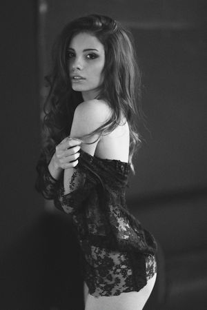 HighHeels Nude Beauty Queen In Lace Dress With Garters And Stocking 5846