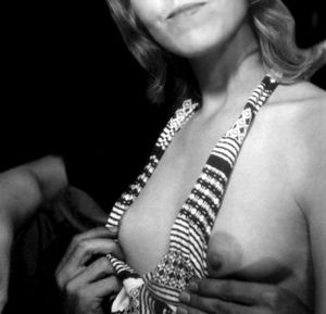 Buddy playing with my MILF's tits in photo booth