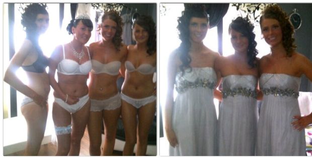 Bridesmaids getting ready