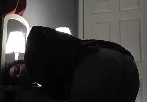 animated ass bent_over beth_knight big_ass bottomless gif lamp mirror mooning panties_down photo