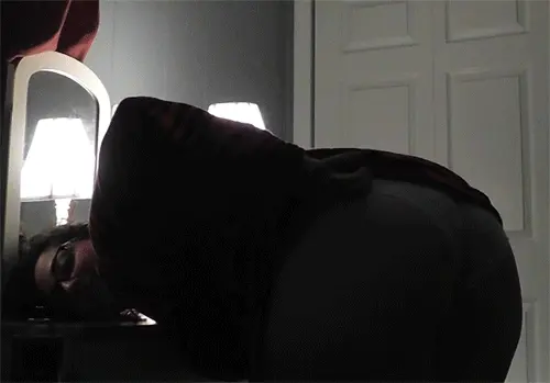 animated ass bent_over beth_knight big_ass bottomless gif lamp mirror mooning panties_down photo