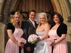 Big titty bride and bridesmaids.. One happy groom