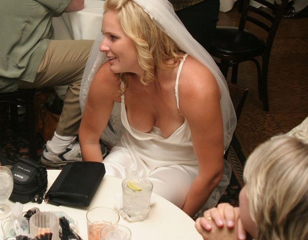 Bride cleavage showing her nice tits