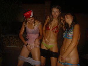 Girls getting wet