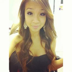 Cute Asian Girl in Black Corset Selfie