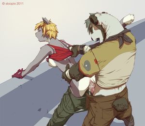 2011 anthro breasts feline female fur furry male nipples panda penis pussy stoopix straight tail