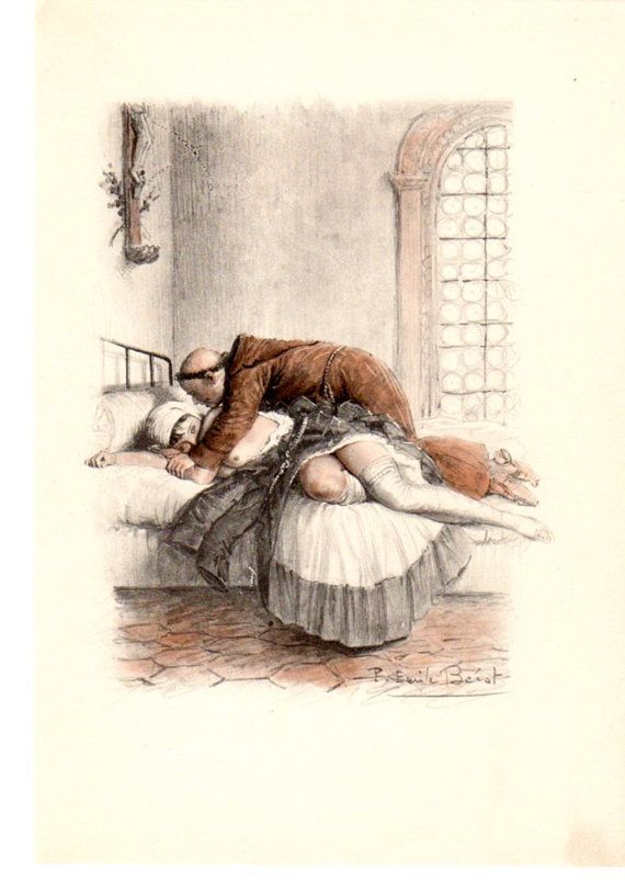 Frech maid and monk