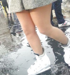 Spy sexy teens upskirt, nylon and skirt romanian