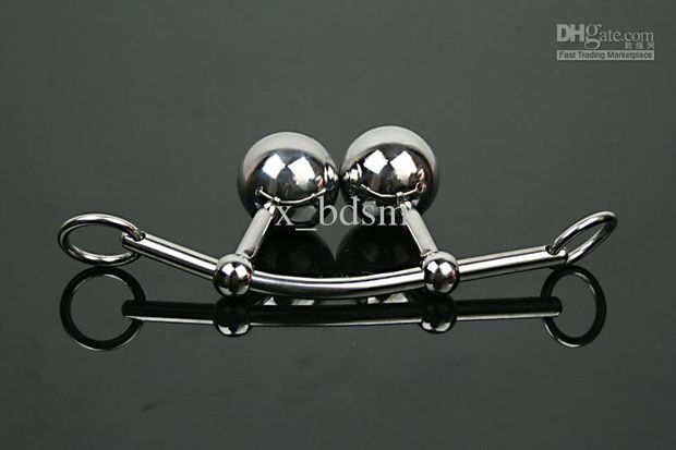 Female Anal Vagina Double Ball Plug In Steel