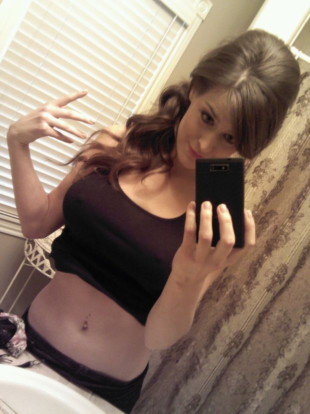 Sexy Selfie With Big Boobs in Black Tank Top