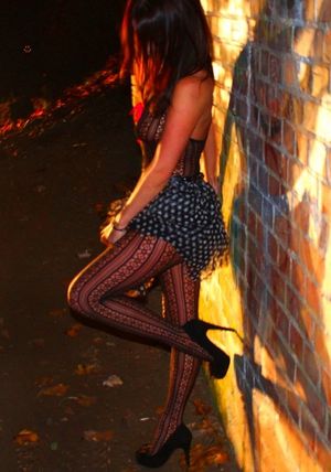 Rookie curious of beeing a street walker, she is on her best way to catch a client.