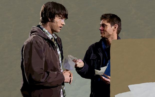 Sam with a sneezekink, Dean with a cold