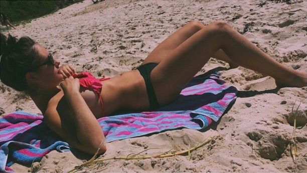 Tanning on Beach