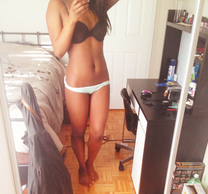 Sexy Babe in Lingerie Mirror Selfie