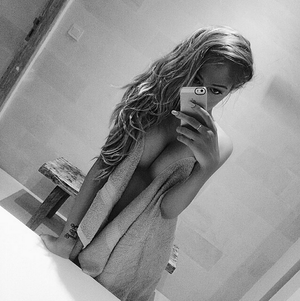 Hottie Wrapped in a Towel Bathroom Selfie