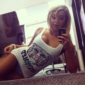 Sexy Blonde Babe in Tank Top & Panties Selfie