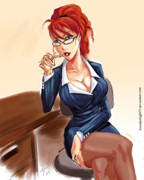 Drawn girls wearing glasses