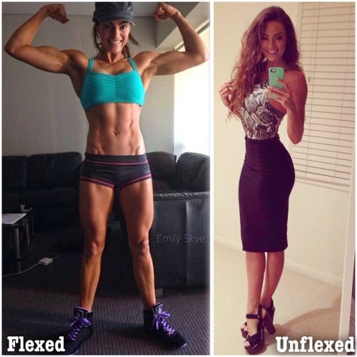 @emilyskyefit (via selfshotmag):
The left pic is me flexing - on...