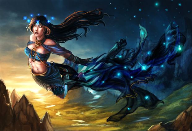 Nyx, Greek Goddess of Night by Alayna