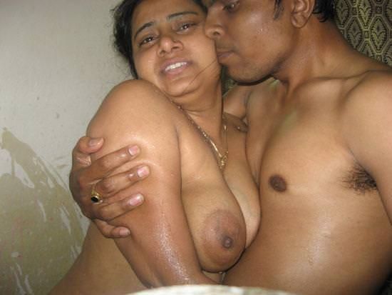 Indian mature woman with her butler