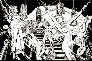 batgirl black_canary cassandra_cain cassie_sandsmark darkseid dc supergirl wonder_girl