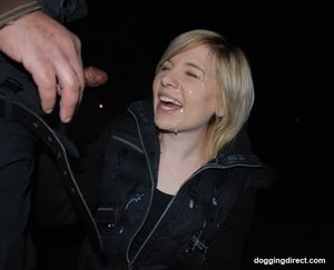 Dogger gets her face sprayed with cum.
