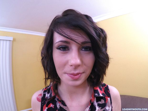 Kiera Dawn sucks cock and swallows cum for loadmymouth.