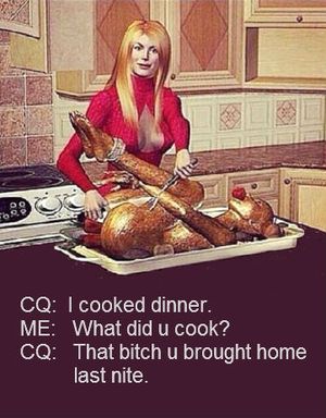 The Cookquean’s Daily Special:  Roast Cuckcake with white...