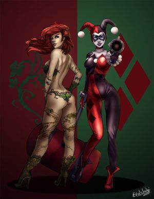 Poison Ivy x Harley Quinn by Evulchibi
