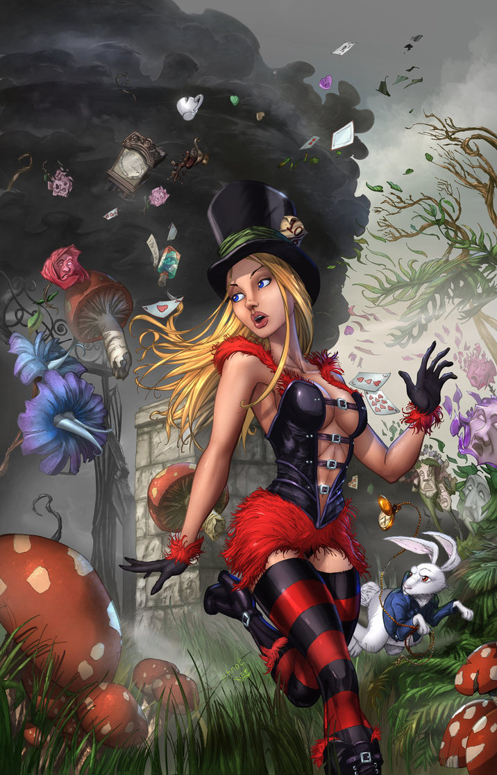 Wonderland Asylum #3C Cover color by cehnot