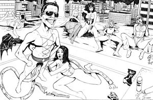 barbara_gordon batgirl black_canary dc donna_troy justice_league plastic_man power_girl shade supergirl wonder_girl wonder_woman