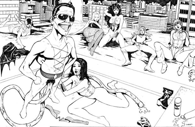 barbara_gordon batgirl black_canary dc donna_troy justice_league plastic_man power_girl shade supergirl wonder_girl wonder_woman