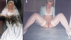 Before and after, spread legs