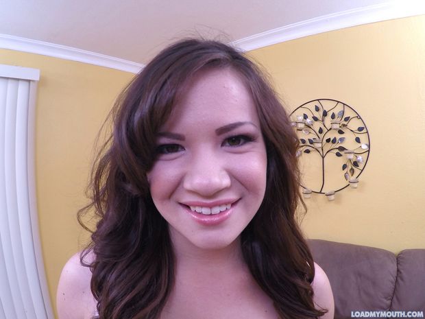Alison Rey sucks cock and swallows cum for loadmymouth.