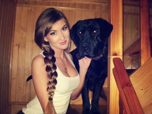 Beautiful brunette and her best friend