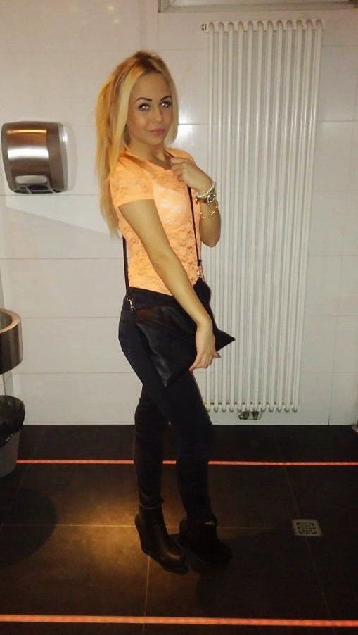 Another blonde rookie in a mens restroom. Memory pic after giving head,