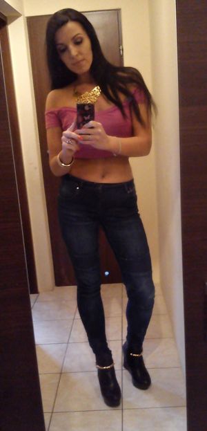 Selfie from hot brunette before going out to have and give fun
